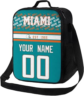 ANTKING Miami Lunch Bag Custom Name Number Lunch Box for Boys Youth Men Gifts