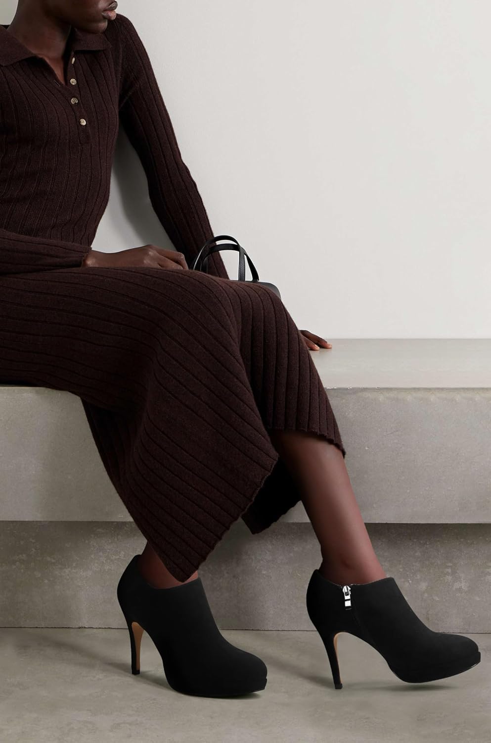 Women's Platform Booties Stiletto Ankle Boots High Heel Booties Winter Dress Shoes - Image 4