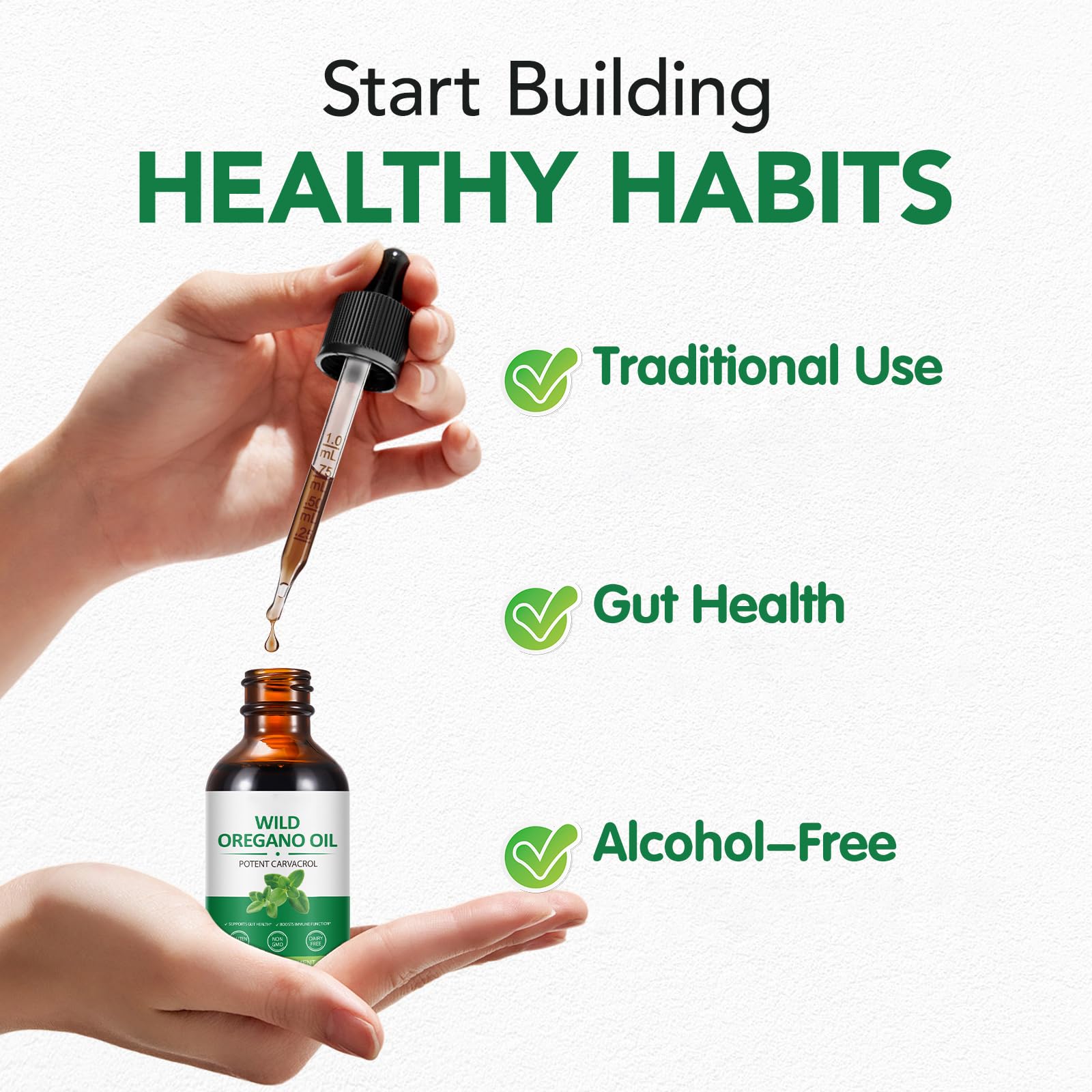 Olio di Origano, Olio di Origano Biologico, l'olio Essenziale di Origano Può Stimolare il Sistema Immunitario, Fornire Supporto Immunitario 2 Fl oz