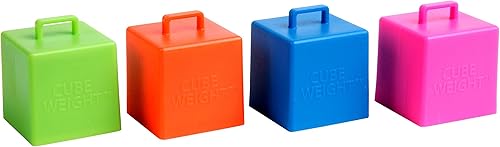 Creative Balloons Mfg. Inc Peso cúbico de 2.26 oz (65 g), color rosa intenso, verde lima, naranja brillante, turquesa, 10 unidades