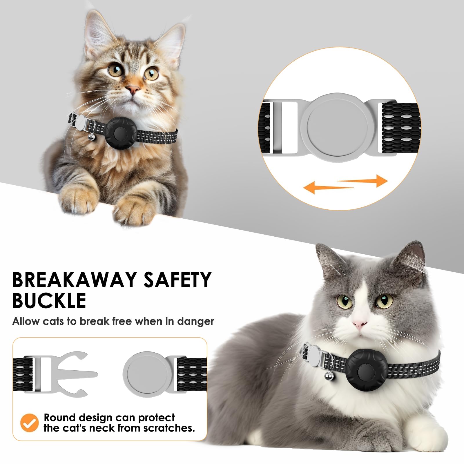 Rastreador de gatos, impermeable, compatible con Apple Find My App (solo iOS), sin tarifa mensual