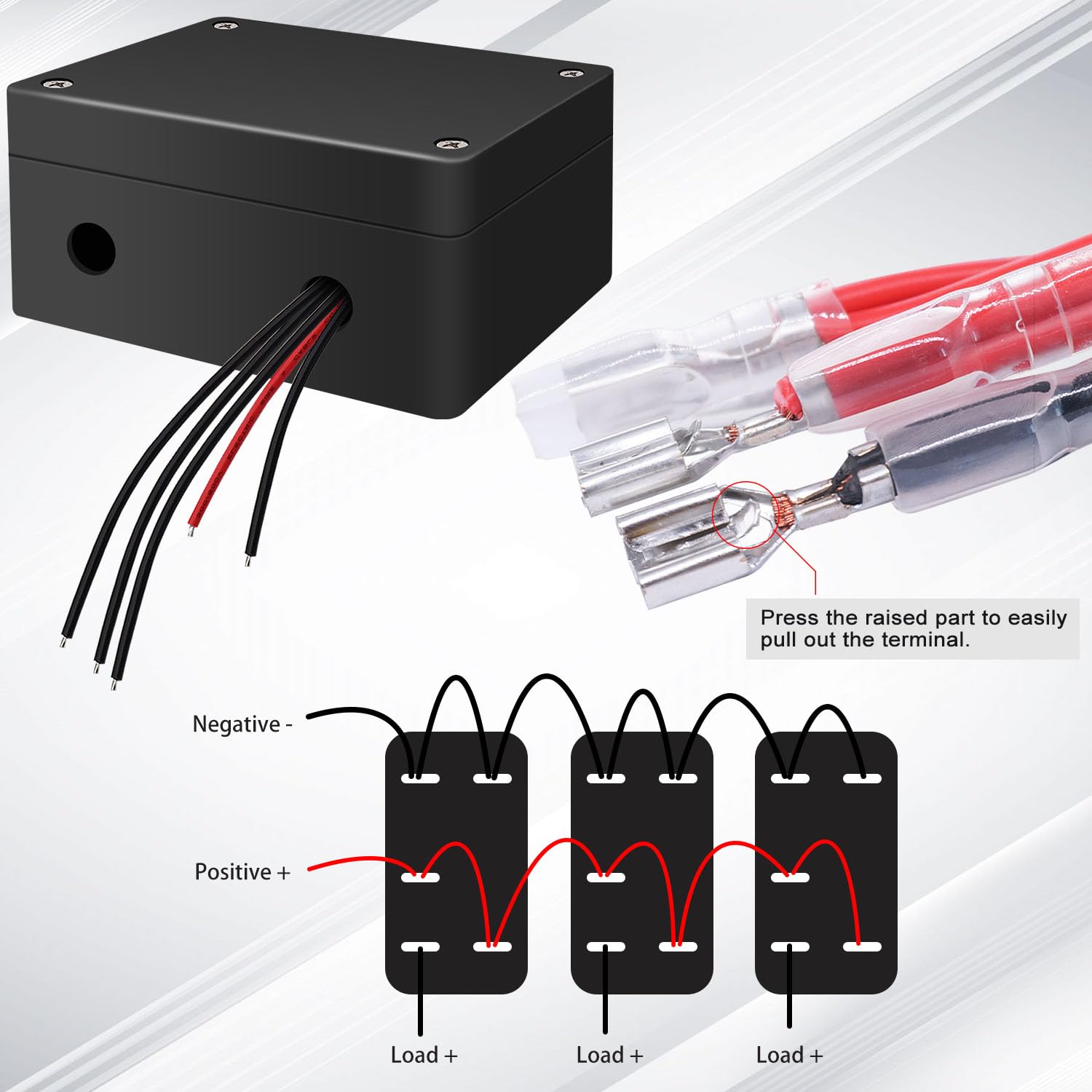 Snapklik.com : Weideer 3 Gang Rocker Switch Panel Blue 12V 24V DC ...