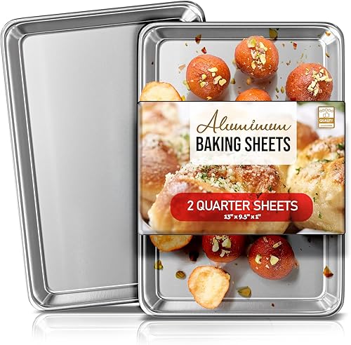 Miniatura 9 de Eatex Juego de bandejas de aluminio para hornear, bandeja de gelatina de 10 x 15 pulgadas, hojas de galletas antiadherentes