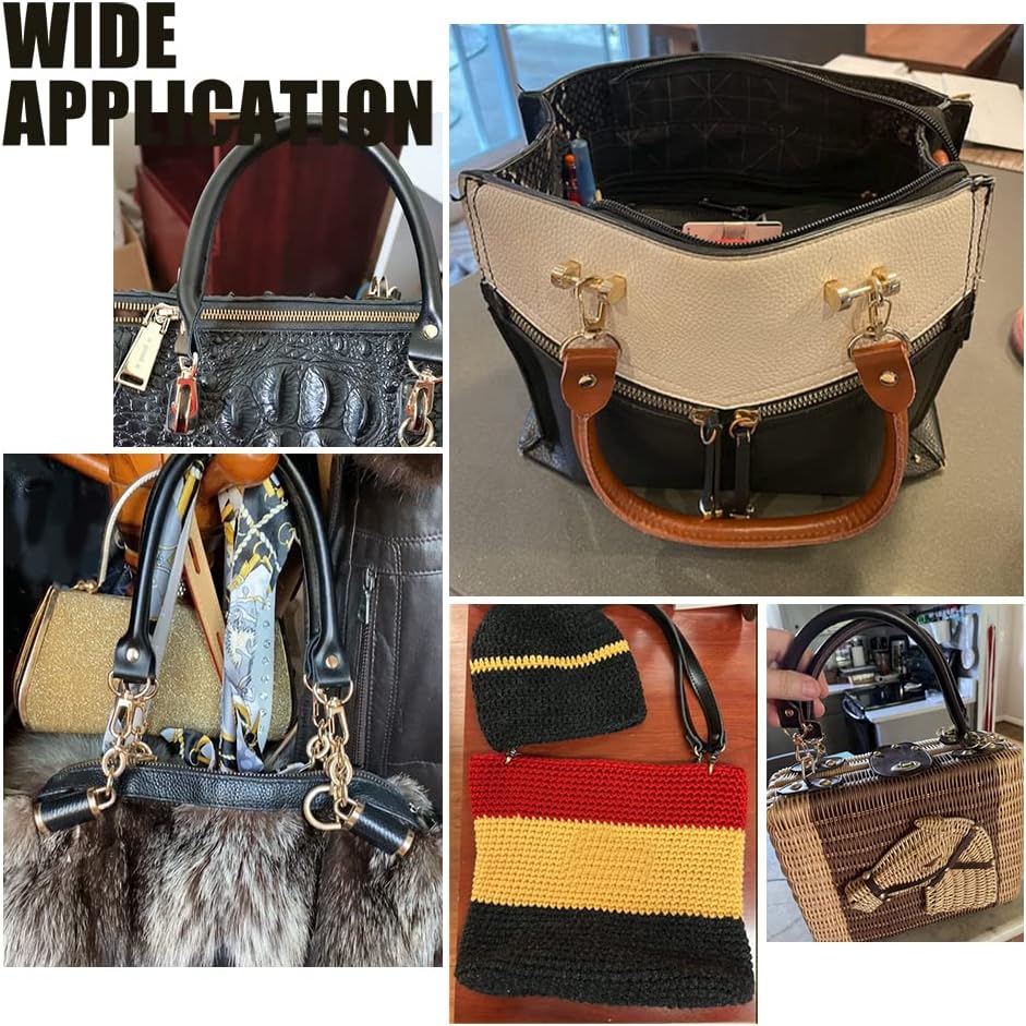 PH PandaHall 2 Pack Leather Short Strap 15.7" Leather Replacement Handle Handbag Shoulder Bag Purses Strap with Golden Swivel Buckles, Coconut Brown - Image 3