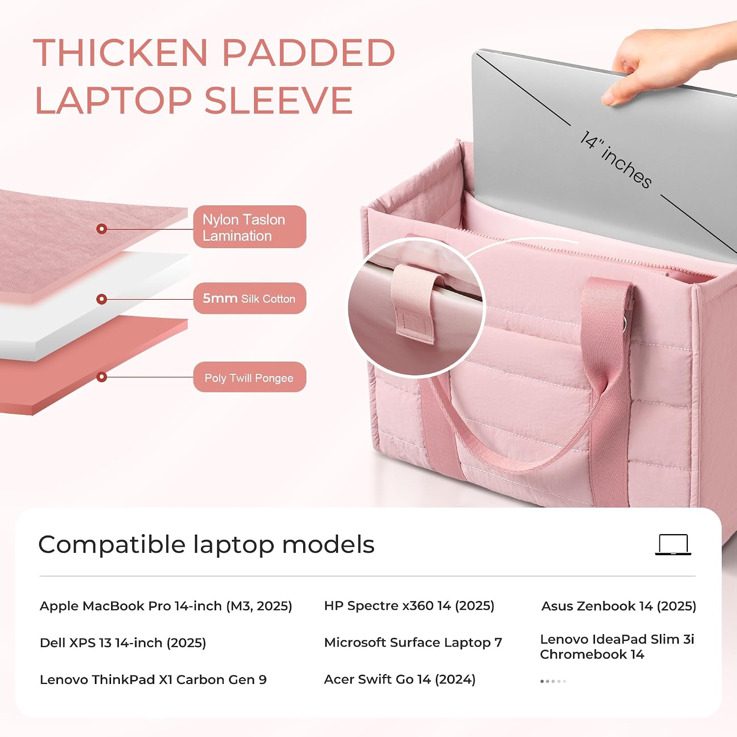 Travel Tote Bag for Women Work Puffer Laptop Crossbody Bags with Zipper Quilted Gym Tote Nylon Purse Shoulder Handbags
