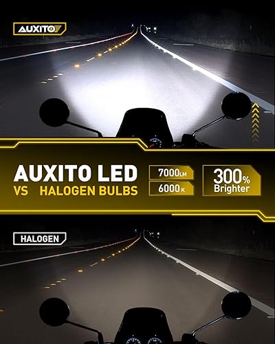 Miniatura 5 de AUXITO Bombilla de luz antiniebla H4 para motocicleta, tamaño real 1:1, 400% más brillante, bombilla de luz antiniebla 9003/HB2 sin ventilador