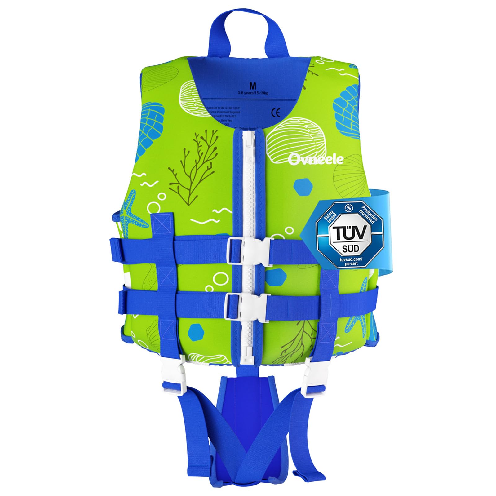 Kinder Schwimmweste, Schwimmjacke mit verstellbarem Sicherheitsgurt, TÜV geprüfte Schwimmhilfe für Kinder ab 2 Jahre mit extra weichem Premium Neopren für Schwimmbad, Strand
