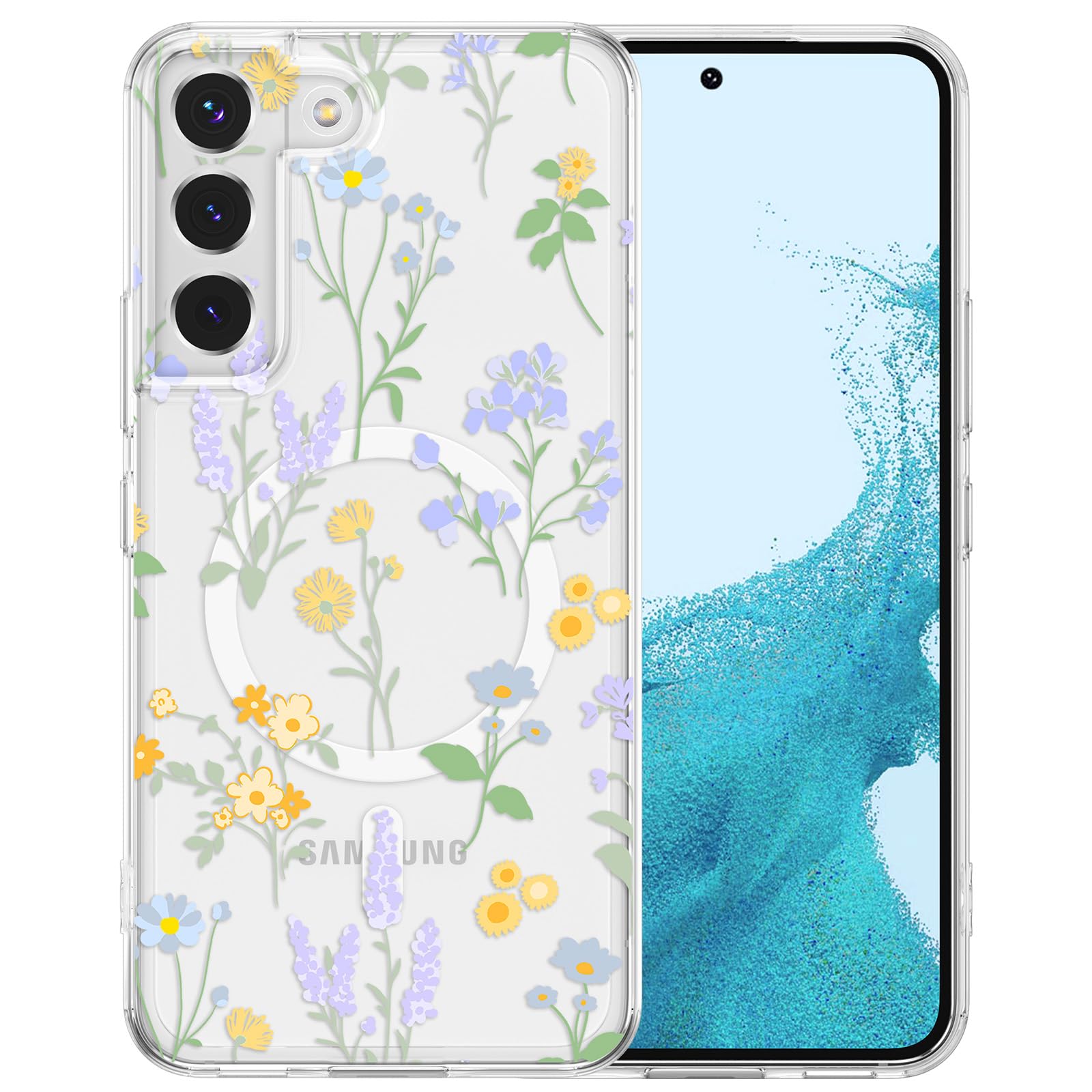 Coque Samsung S24 Ultra Magsafe lavande pour look floral chic