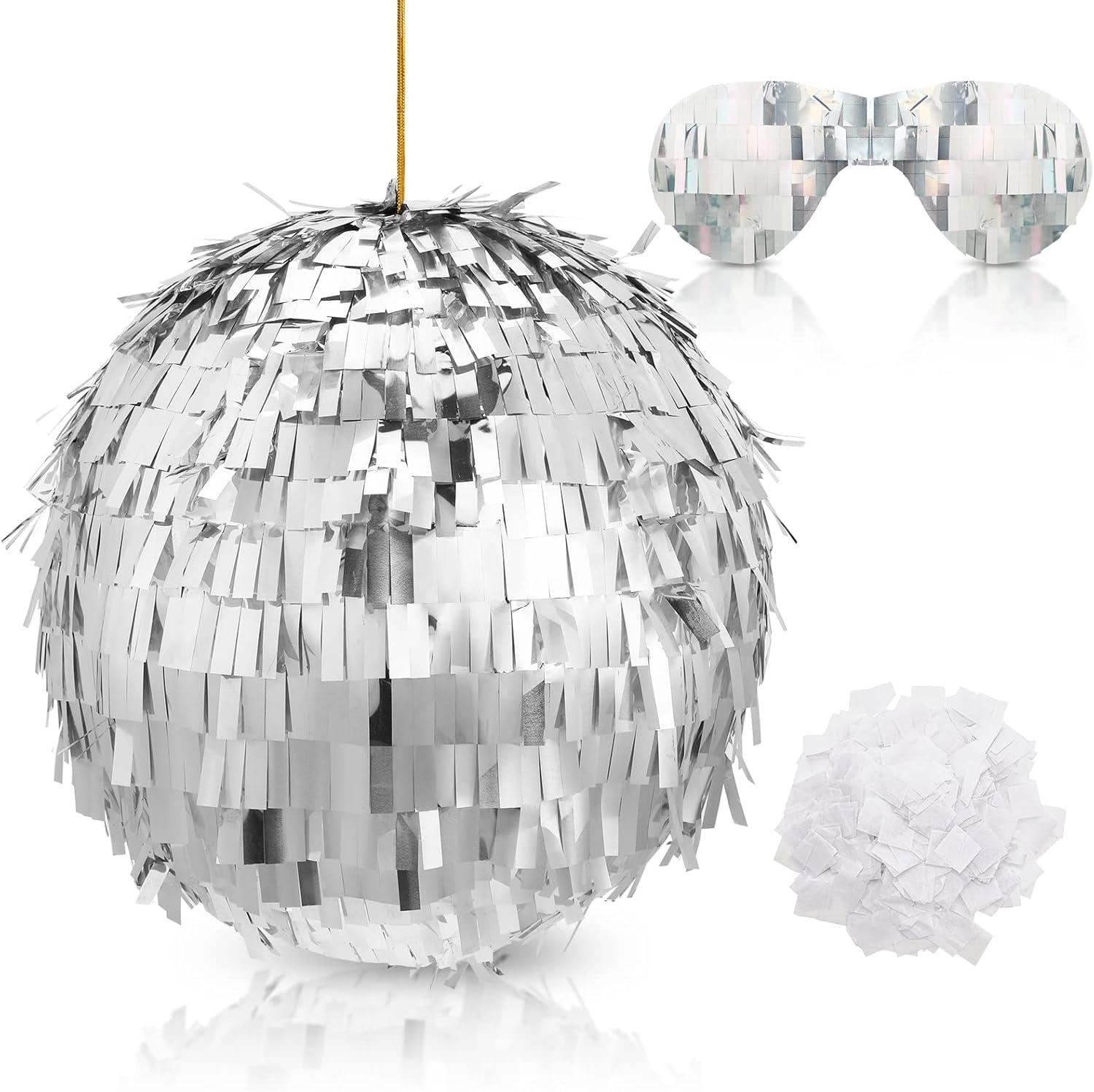 Disco Ball Pinata Disco Party Pinata Set Disco Pinata with Blindfold and Confetti