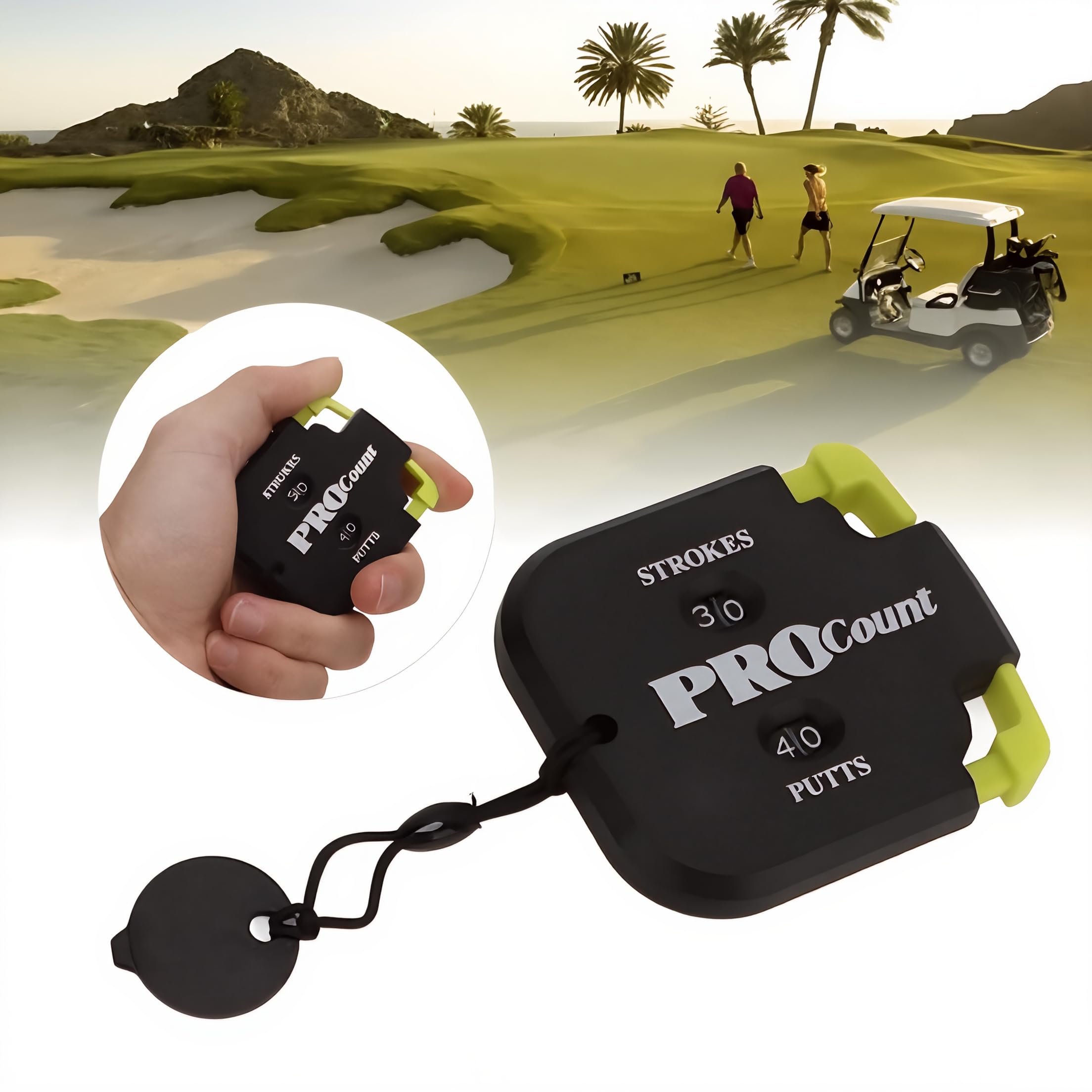 Stripe Contador de Golpes Golf Doble Esfera 2 Jugadores y Putts