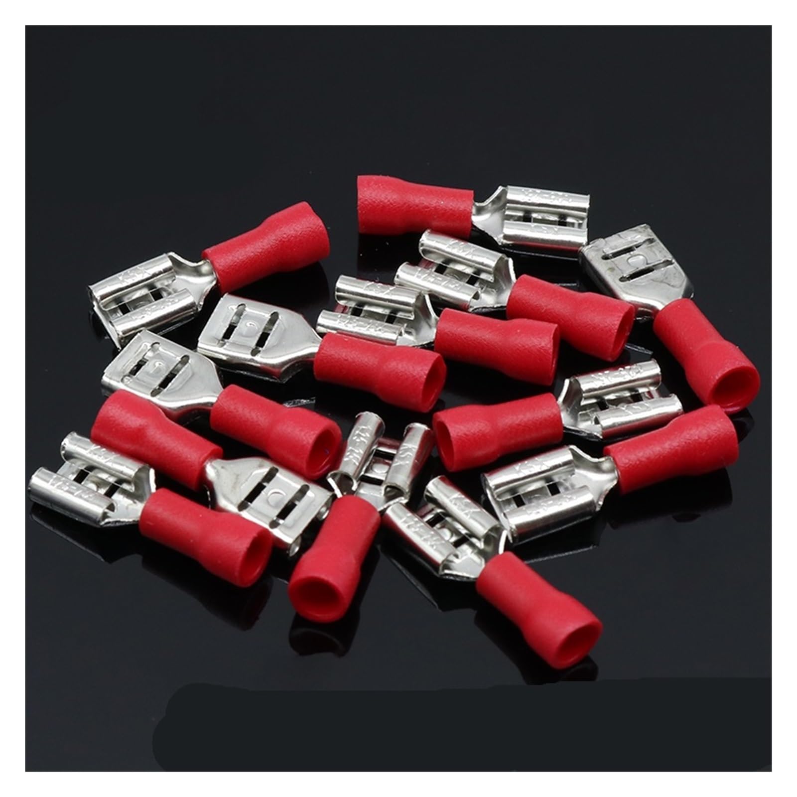 REIUAFWYGV FDD1.25-250 insulating Female Insulated Electrical Crimp Terminal Connectors Cable Wire Connector 100PCS/Pack FDD1-250 FDD
