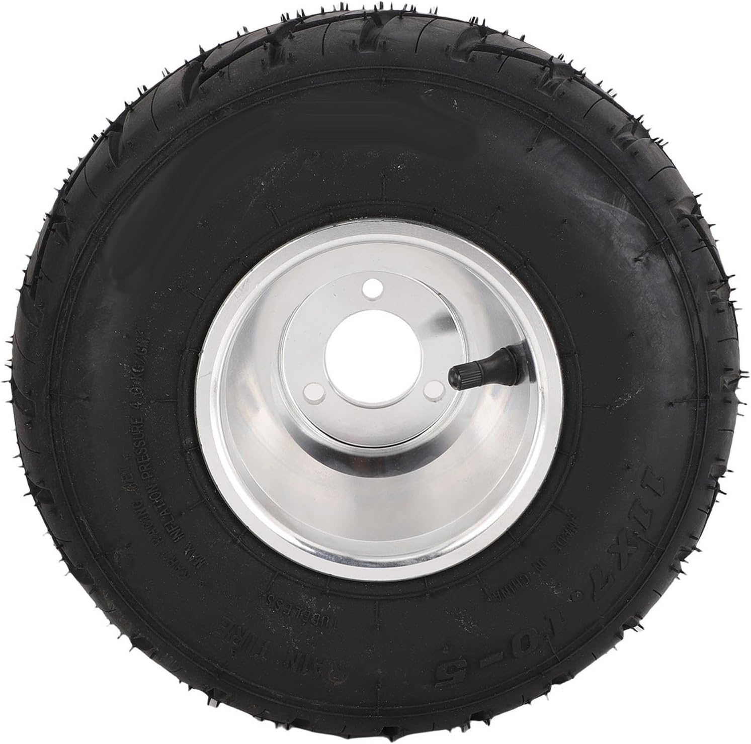 11x7.10 5 Go Kart Tire, Rubber Aluminum Alloy 4PR Tubeless Rear Wheel with Low Profile Design for ATV UTV SxS Cart