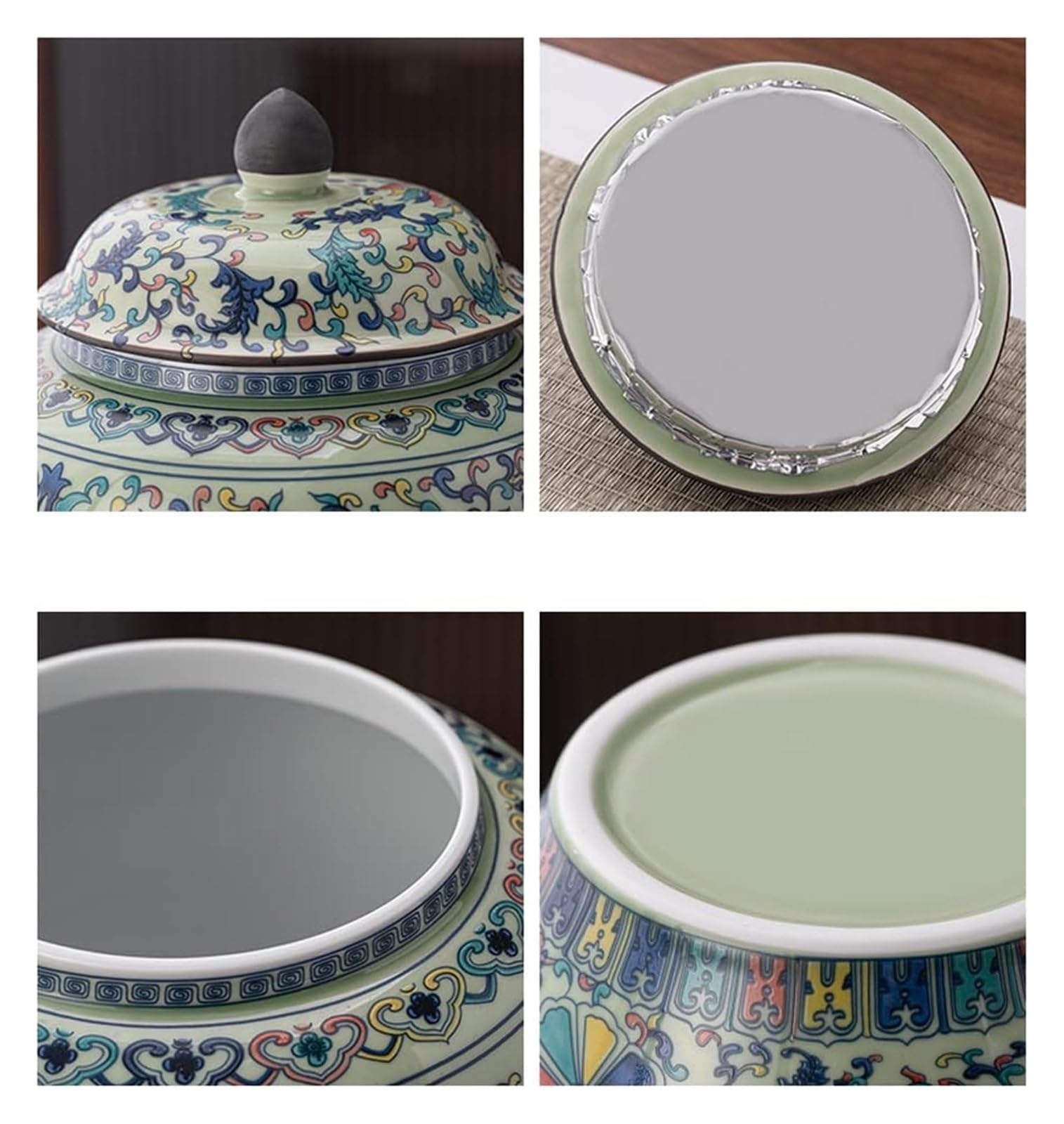 Słoiki z herbatą Dekoracja Słoiki na imbir z pudełkiem, porcelanowy pojemnik na herbatę na sypką herbatę, ceramiczny słoik do przechowywania z zamkniętą pokrywką, pojemnik na herbatę/słoik na kawę/
