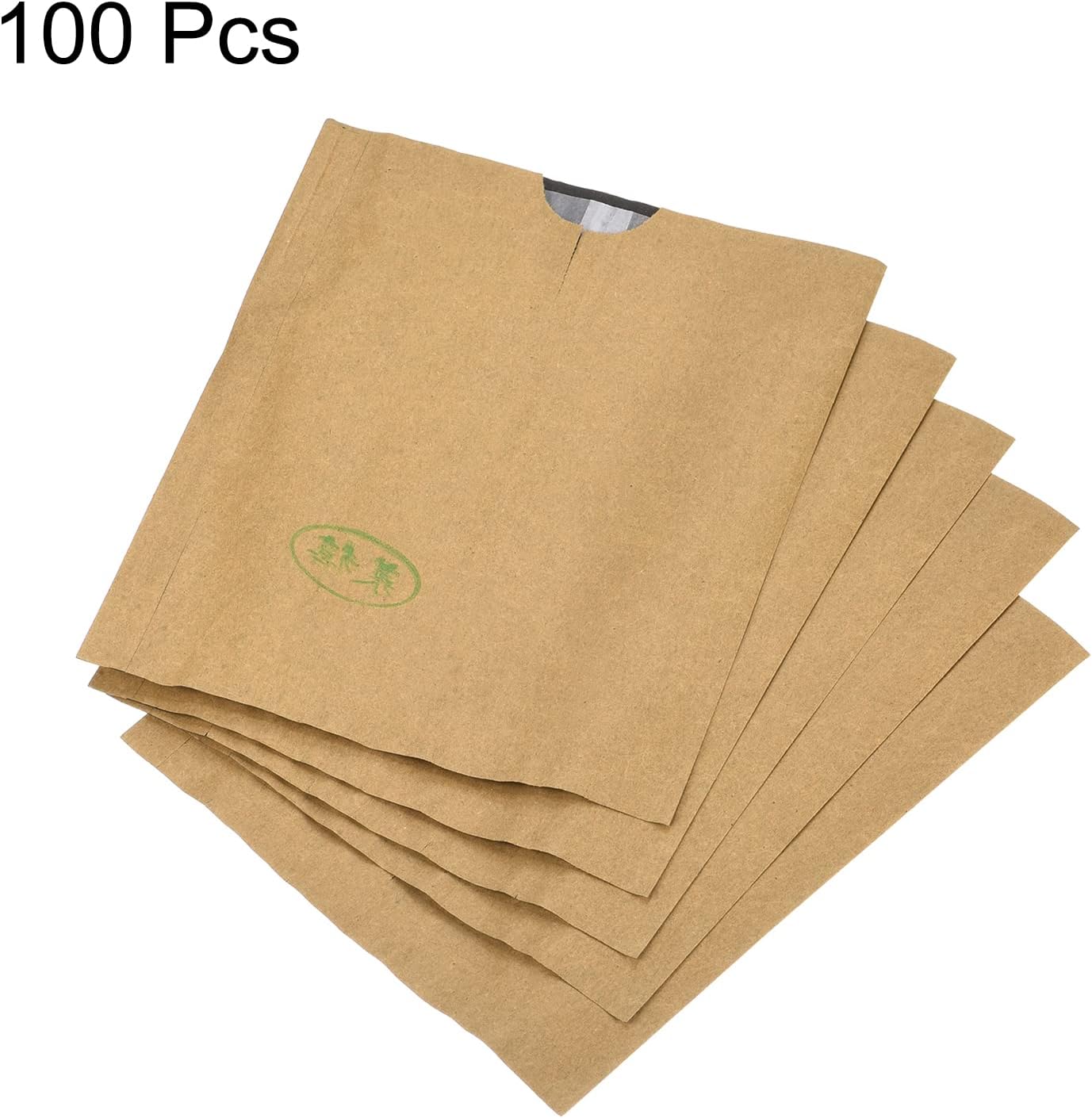 MECCANIXITY Fruit Protection Bags 18x15cm Paper Rectangle Fruit Cover Bags for Fruit Flower Protecting Yellow/White Pack of 100 image 3