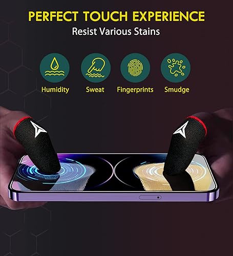 Miniatura 4 de Nuozme - Paquete de 6 fundas para dedos para juegos para teléfonos móviles, compatibles con todos los dispositivos de pantalla táctil, nanofibras