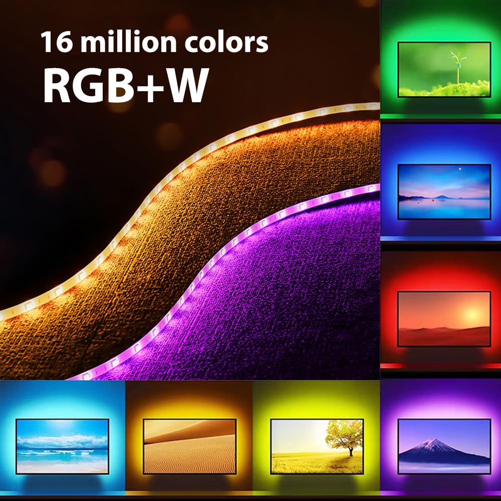 5M WiFi RGB blanco cálido tira de LED 24V impermeable IP65, tira de LED RGB regulable con controlador y fuente de alimentación, 60LEDs/m,compatible con APP Alexa, Google home