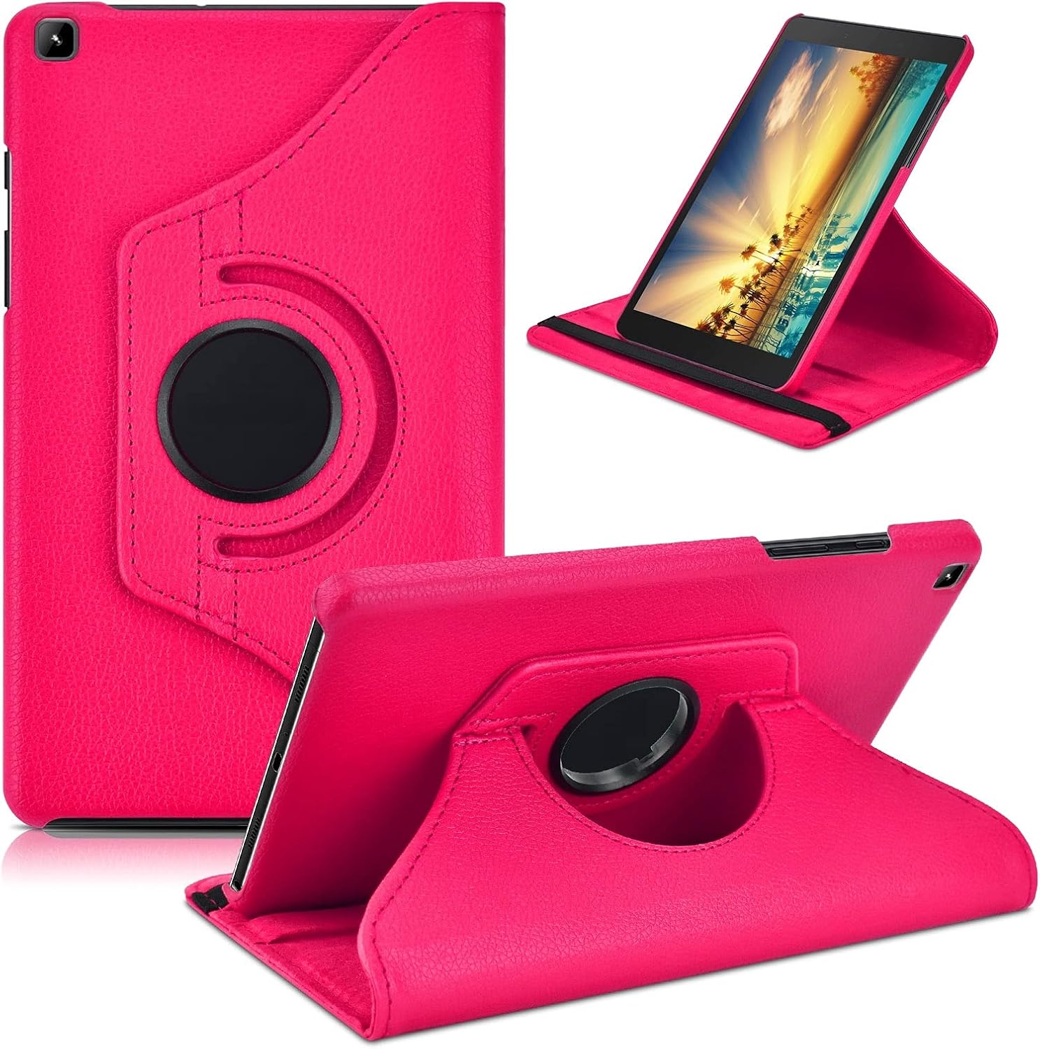 DETUOSI Rotating Case for Galaxy Tab A 8.0 Case 2019 (SM-T290),Multi-Angle Viewing 360° Degree Rotating Stand Cover Case for Samsung Galaxy Tab A 8.0 Inch SM-T290/T295/T297 Tablet (2019),Hot Pink