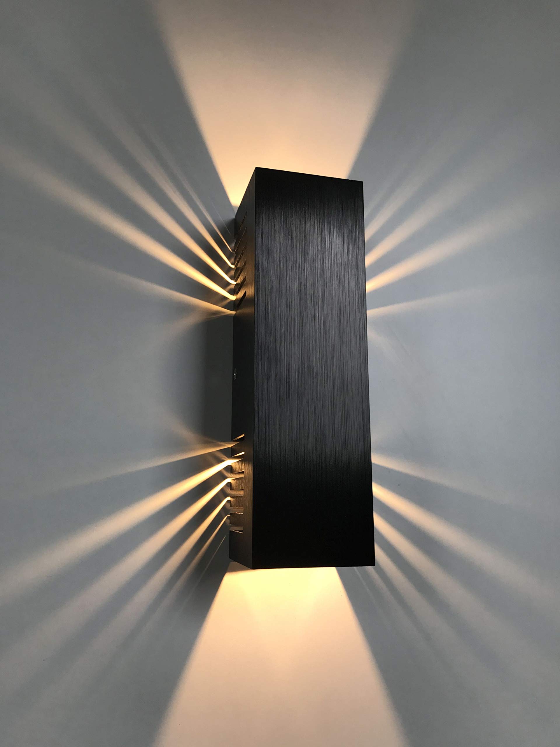 Wandleuchte | ShineLED-6 Black Edition | Schalter | 2x3W warmweiß | Schatteneffekt | High-Power LED Wandlampe