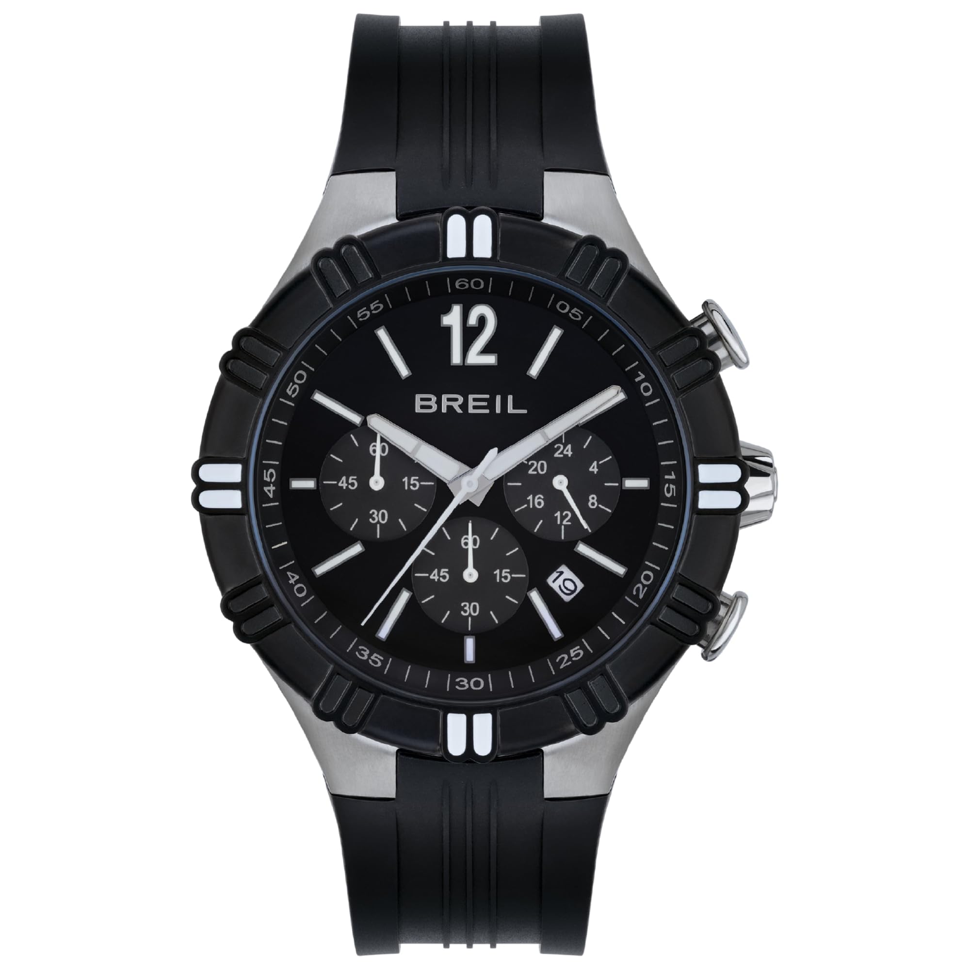 Breil - B Rise Steel Watch for Men, Black/Silver, One Size, Strap.