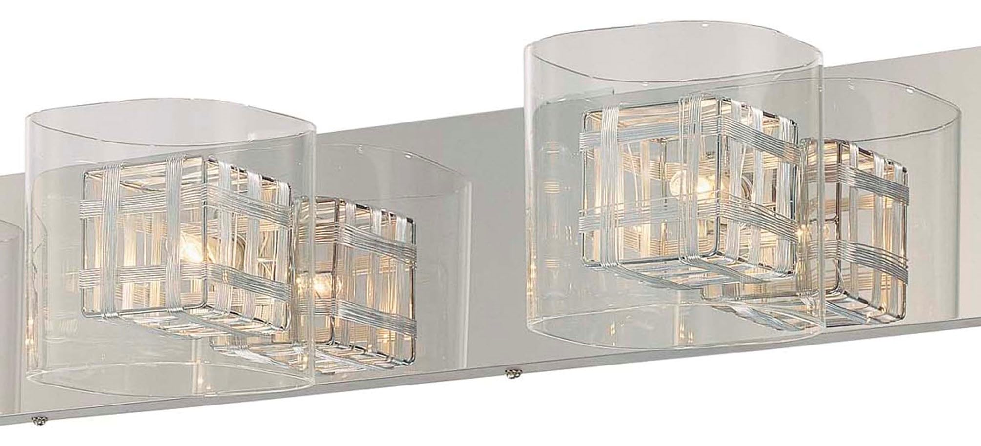 GEORGE KOVACS P5804-077 Jewel Box Vanity Bath Light, 4-Light, 160 Total Watts, 4.75-in H x 36.75-in W, Chrome