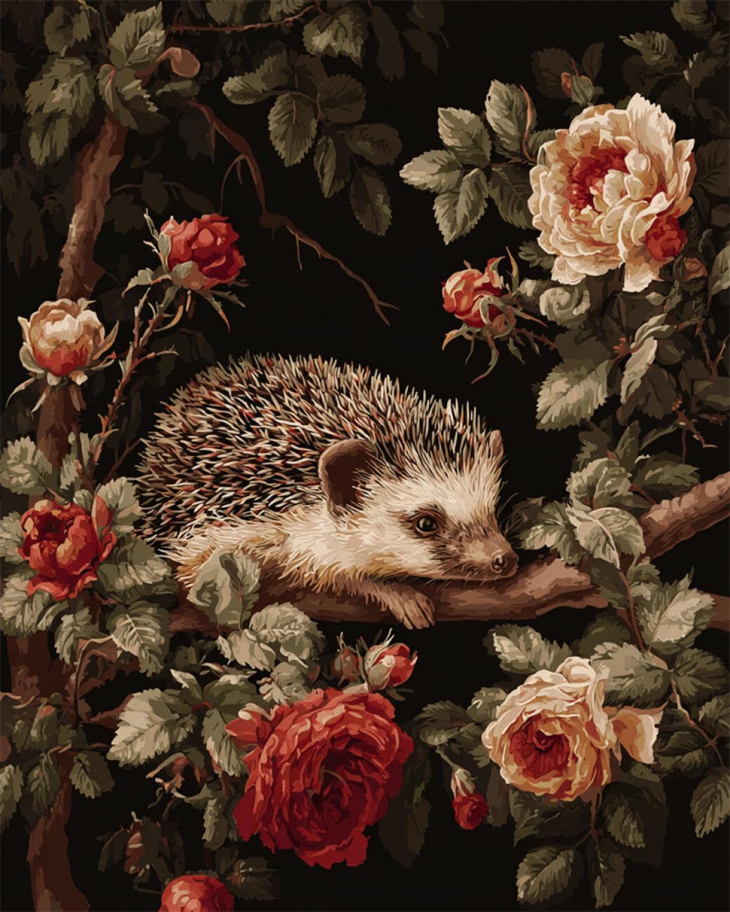 RKFLGEW DIY Bead Embroidery Kits Cartoon Hedgehog 30x40cm