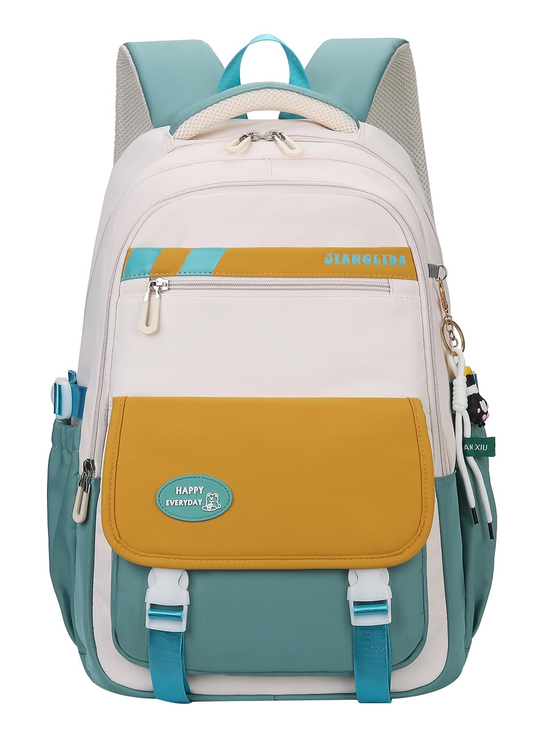 JiaYou Teens Girls High Middle School Bookbag Women Casual Daypack Laptop Backpack fit for school work travel sport(A Yellow,27 Liters)