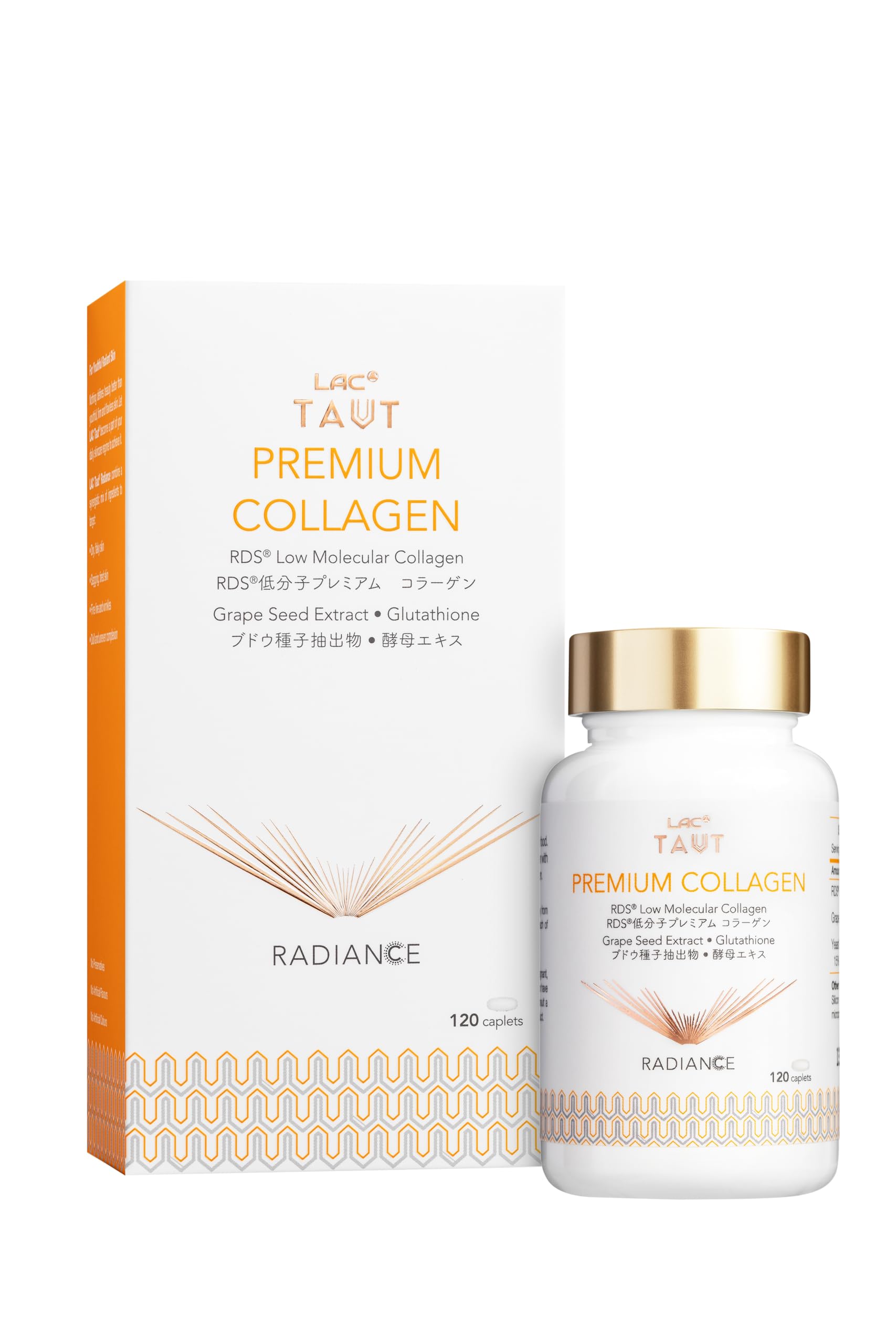 LAC Taut Radiance Premium Collagen | RDS® Low Molecular Marine Collagen with Grape Seed Extract & Yeast-Derived Glutathione | Dietary Supplement | 120 Caplets-image-45
