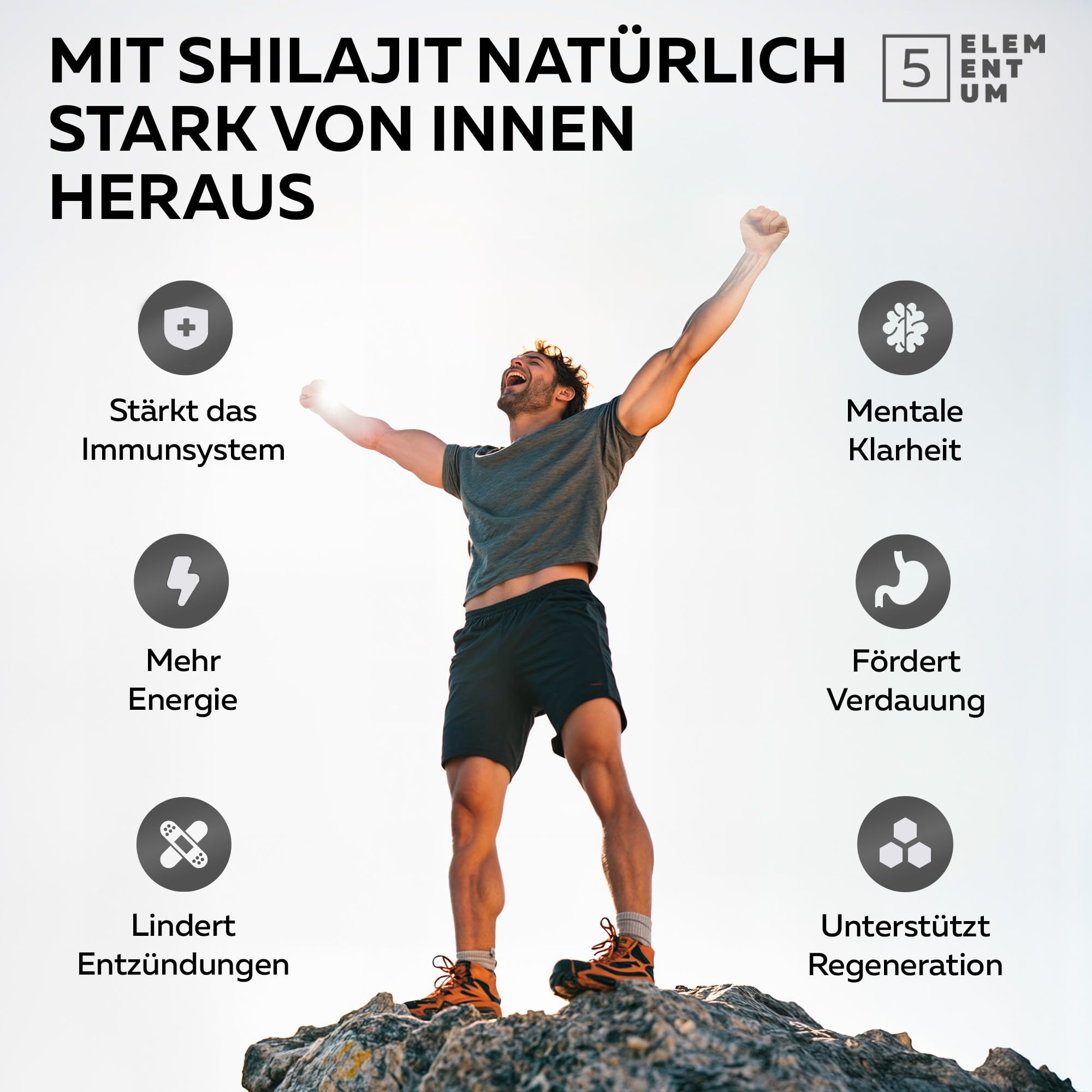 Original Shilajit Gummies 2200 mg – 90 Stück Premium Mumijo Gummies mit Löwenmähne, Reishi, Chaga & Cordyceps aus dem Himalaja – Für Energie & Vitalität – Mit Traubengeschmack