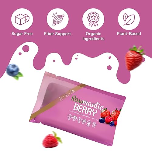 Miniatura 6 de Rawmantic Chocolate Barras energéticas veganas de bayas, 2.1 onzas (paquete de 12) – Barras de chocolate – Barra de bayas mixtas sin lácteos, nueces