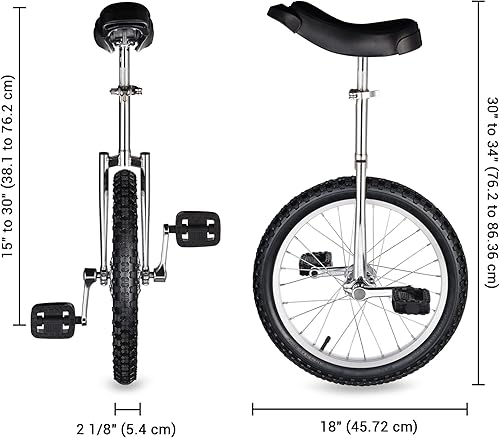 Miniatura 23 de AW Rueda de 16/18/20/24 pulgadas, asiento ajustable para exteriores, para adultos, niños, deportes al aire libre, ejercicio de fitness, para elegir