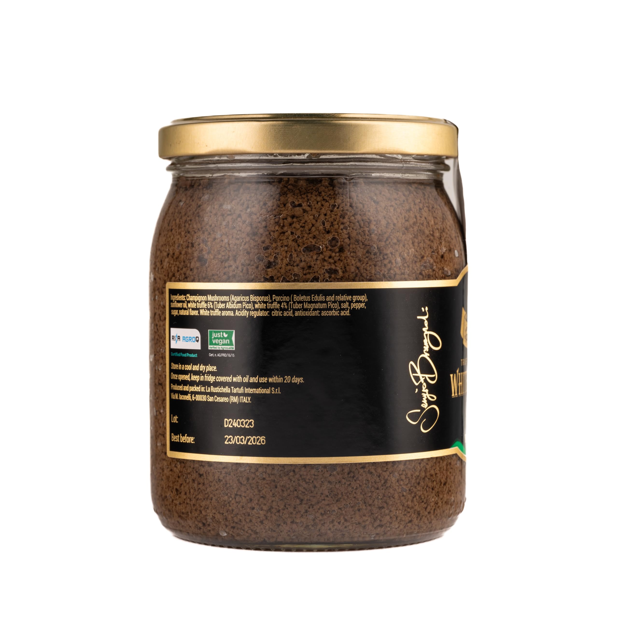 La Rustichella - Paté al Tartufo Bianco 500gr, Vegan, Gluten Free, Cholesterol Free - Prelibatezza Italiana