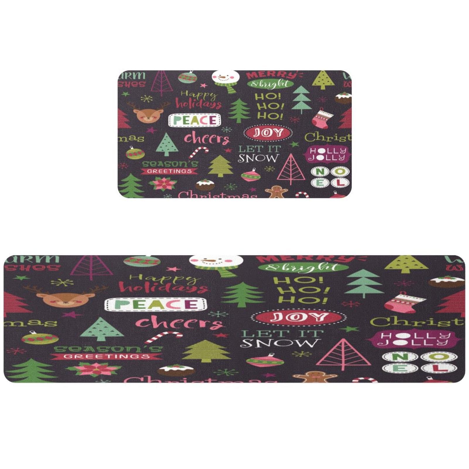 Tapete de cocina absorbente Happy Holiday de 2 piezas para suelo seco
