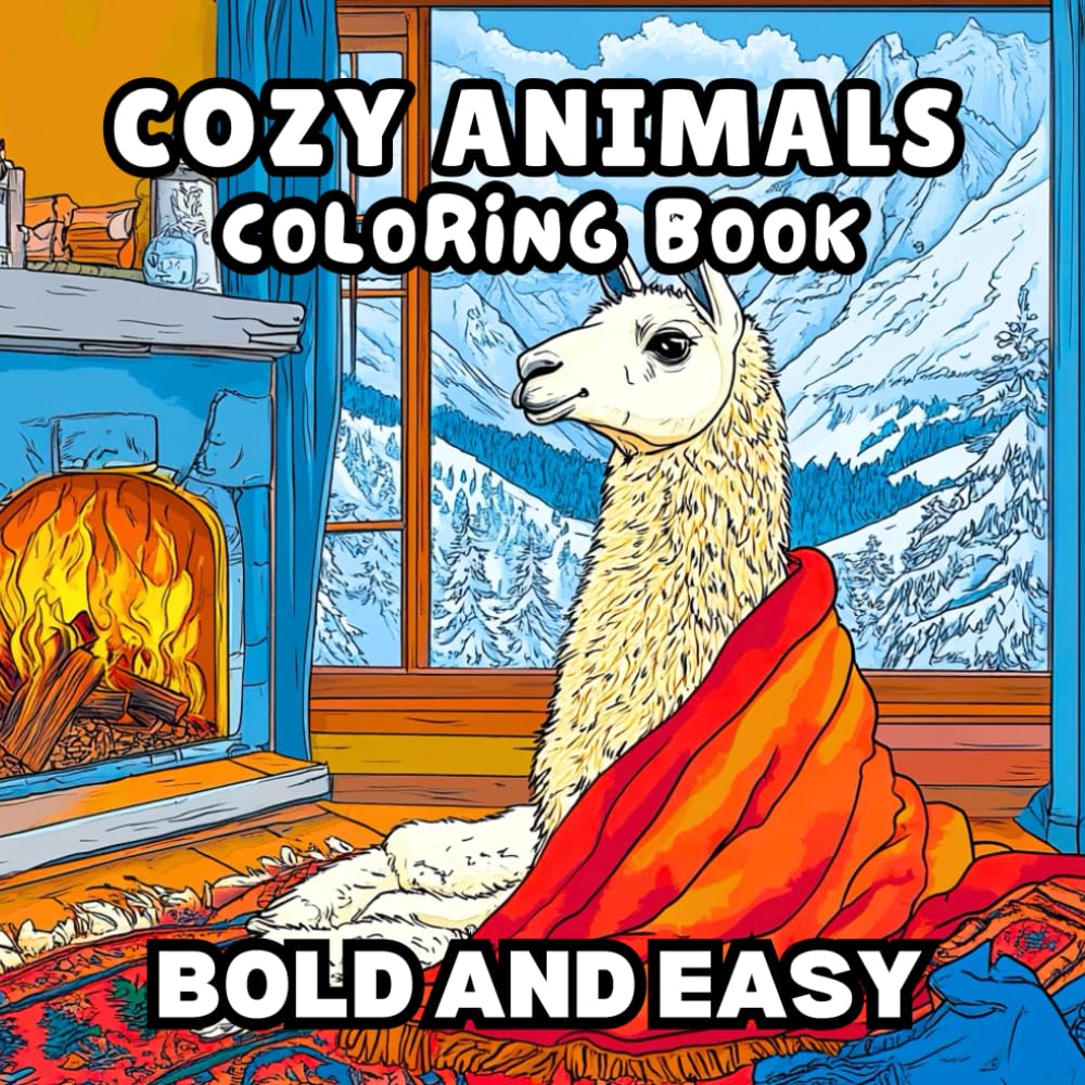 Cozy Animals Coloring Book: Bold And Easy (Cozy Animals: Bold and Easy)