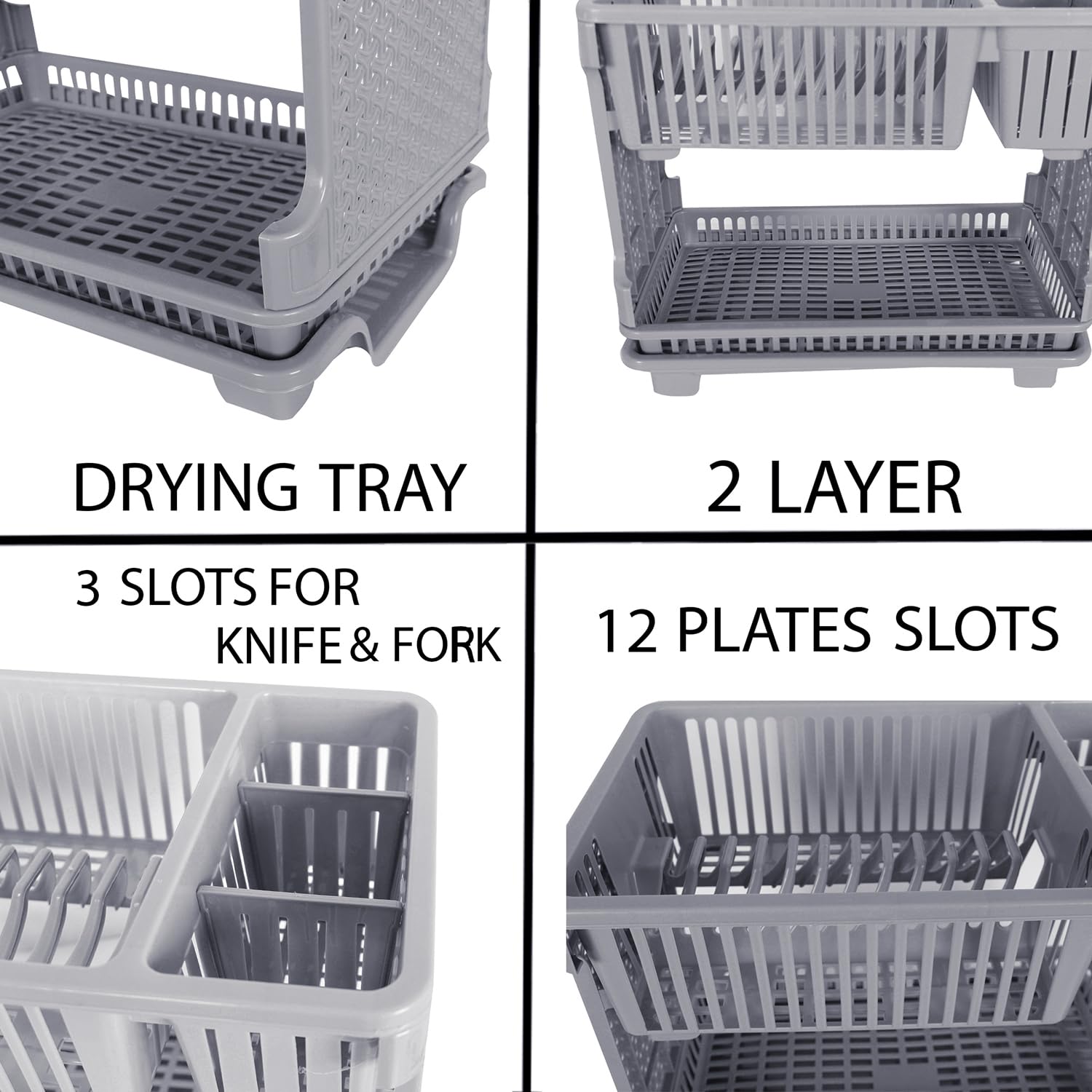 Kuber Industries Dish Rack - Drainer & Utensil Holder -6