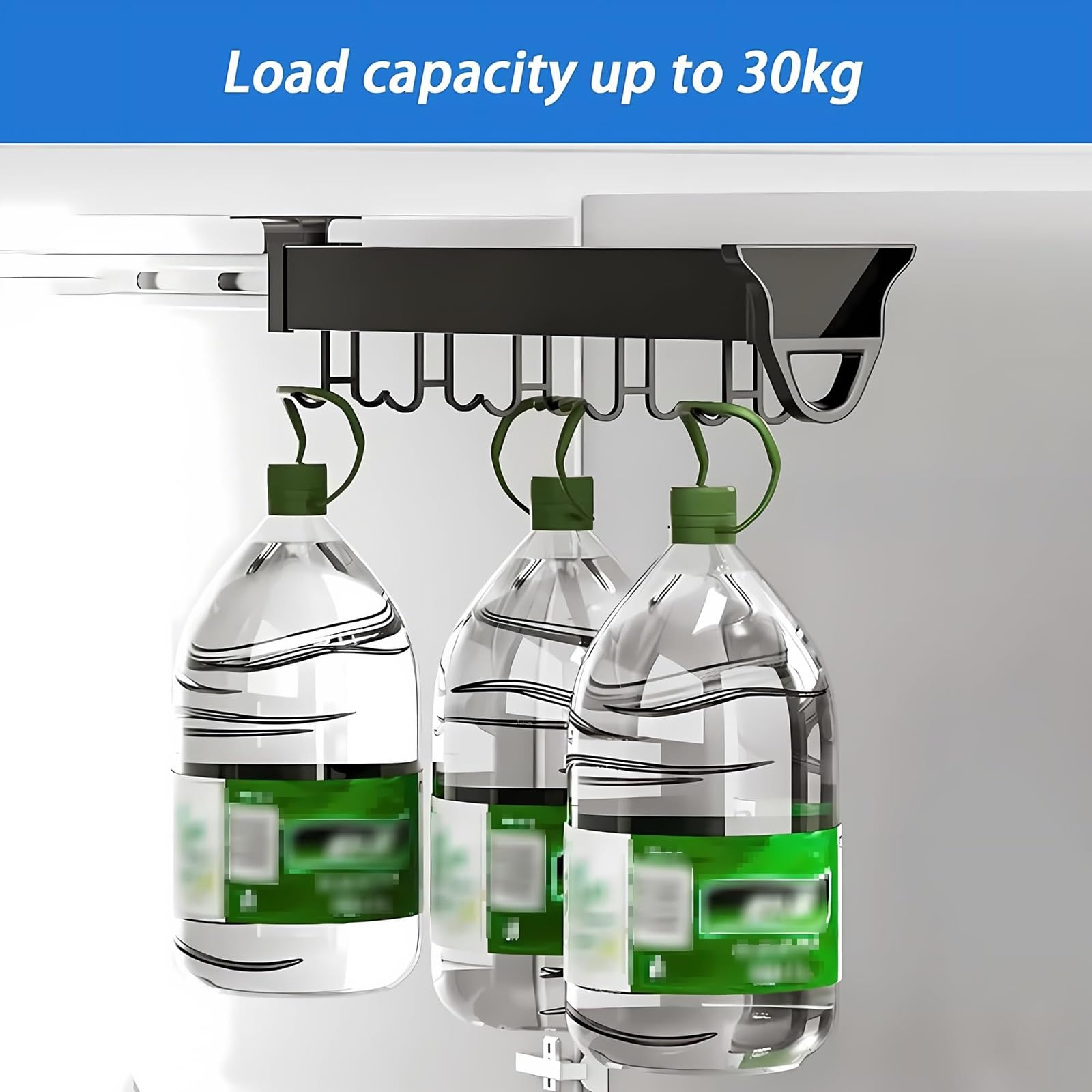 THEGA Support De Rangement Suspendu pour Garage, Support À Balai Coulissant De 26 À 56 Cm, Organiseur/Rangement pour Balais Et Serpillières, pour Cuisine/Placard/Maison/Armoire(22.04in-20 Hook)