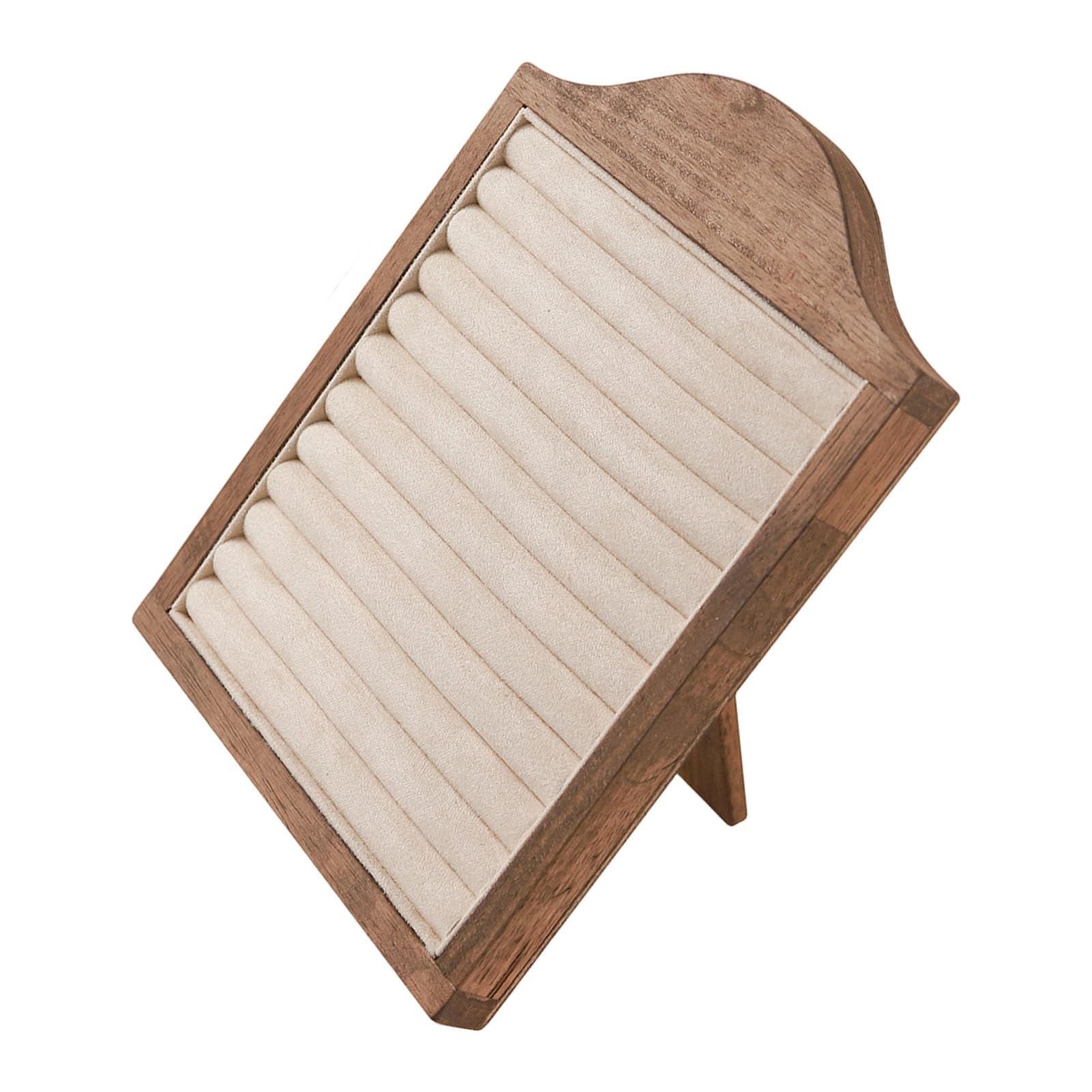 ZBIianxer Natural Wood Jewelry Showcase Stand for Multiple Rings Sturdy Designs for Retail or Home Use Jewelry Exhibition Display Rack