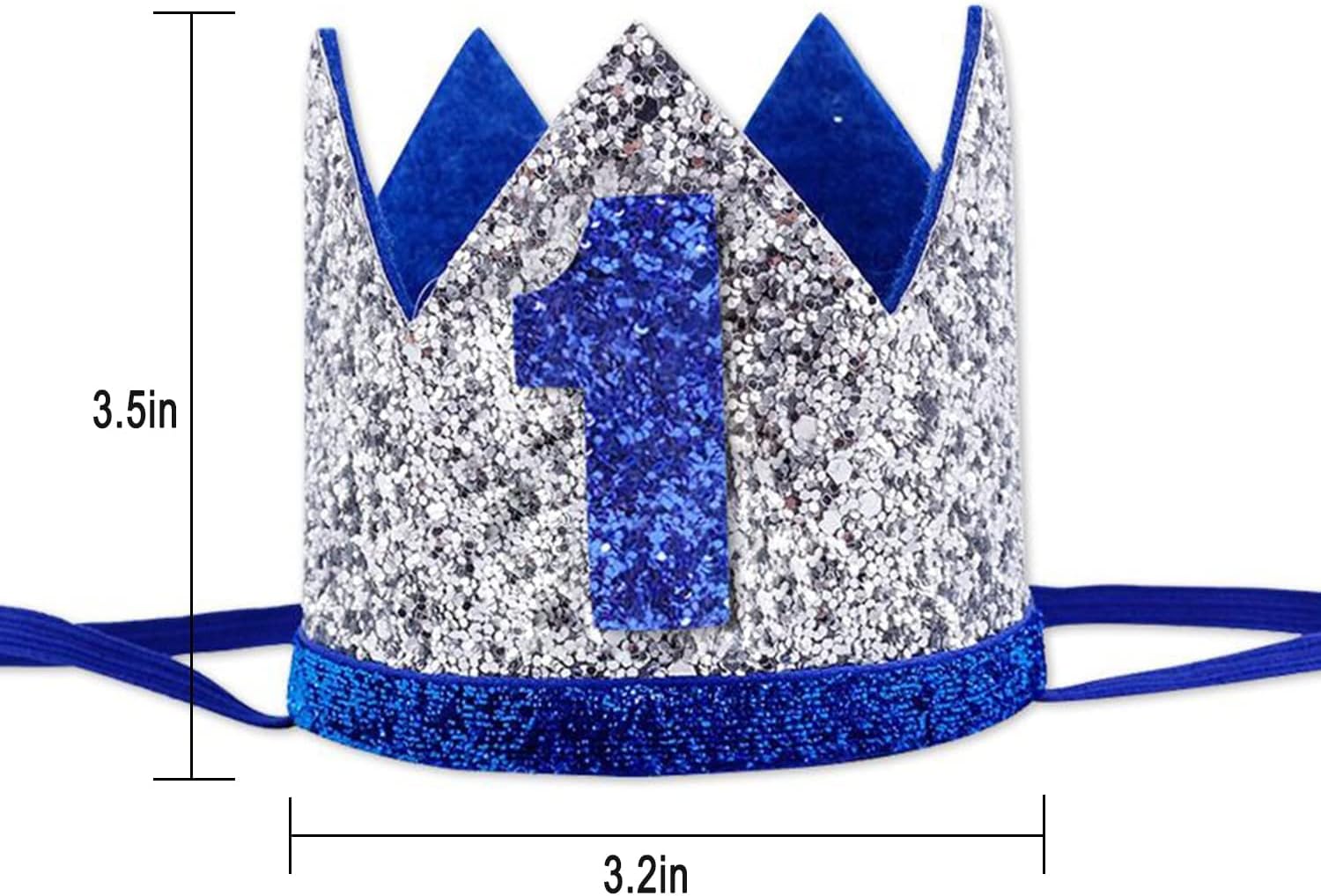 Birthday Hat, Birthday Party Hat, First Birthday Glitter Crown for Baby Boy/Girl 1st Birthday Party Supplies