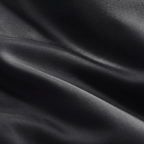 Miniatura 6 de CozyLux Juego de sábanas 100 % orgánicas de rayón de bambú, tamaño King, color negro, de 300 hilos, certificado Oeko-TEX, para sudores nocturnos, 4