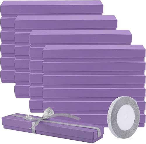 Rocutus Cajas de cartón para collares, cajas de regalo de joyería, caja de regalo, cajas de cartón para almacenamiento y regalo, paquete de 24
