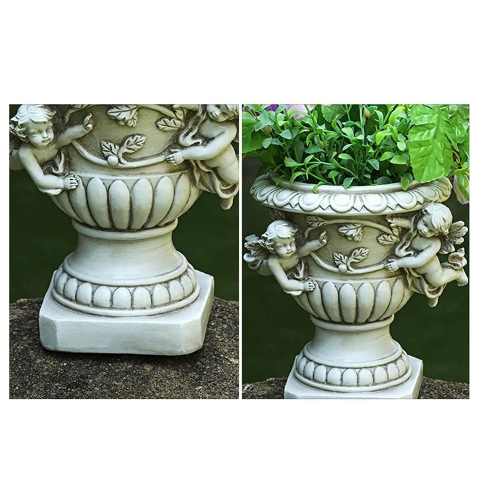 Figura de Maceta de Hadas Miniatura Taza para Y Hierbas con Diseño Angel en Resina Tallada a Mano Adecuado para Decoración de, Un