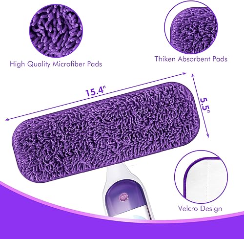 Miniatura 9 de Yicotira Almohadillas de repuesto reutilizables para mopa eléctrica Swiffer Power Mop Kit de iniciación  Recambios de almohadillas Swifter Powermop