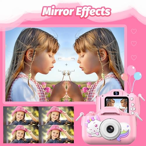 Miniatura 7 de Goopow - Juguetes de cámara selfie para niños y niñas de 3 a 9 años, cámara de video digital con funda protectora, regalos de festival, cumpleaños,