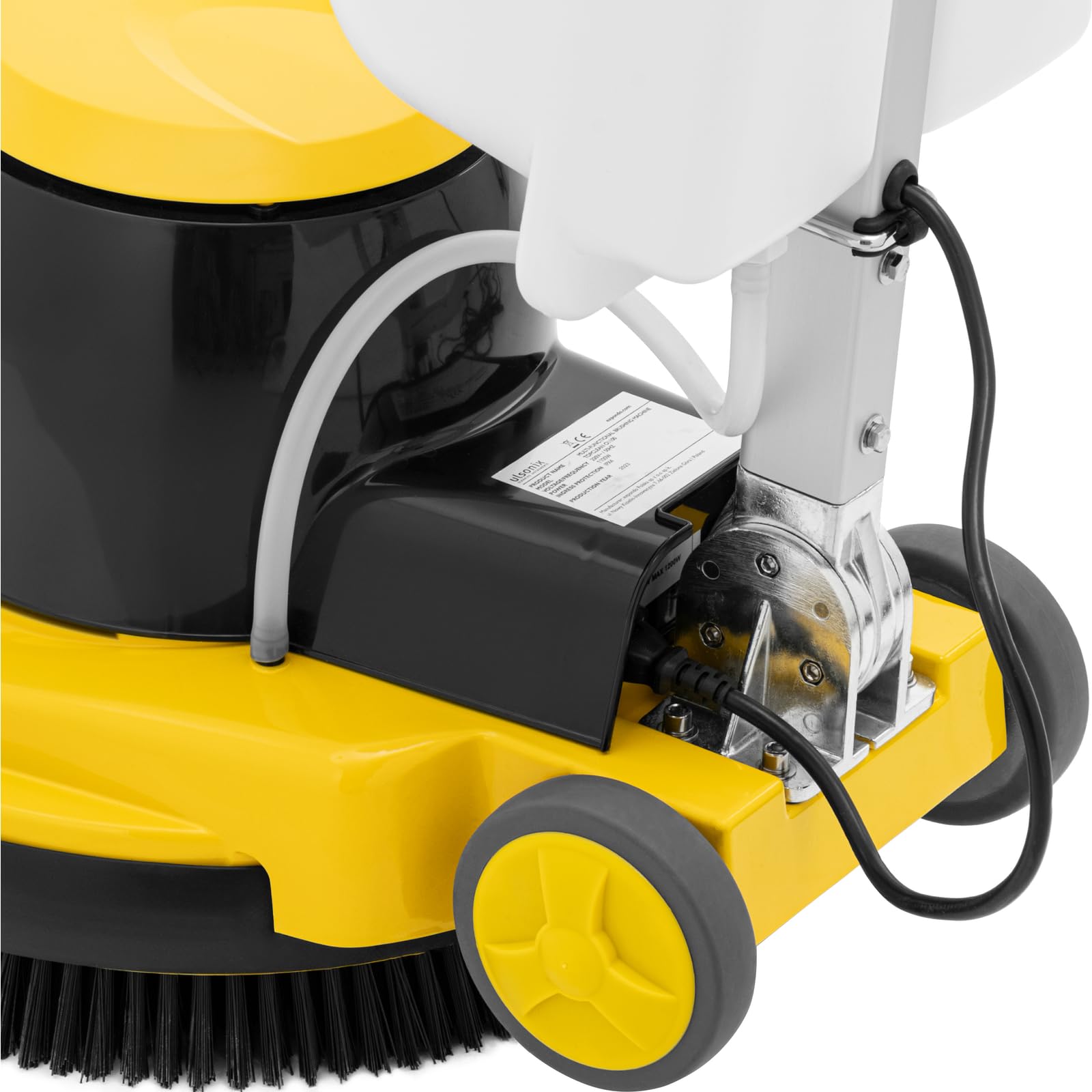 TOPCLEAN O1100 - Cepillo para máquina monodisco, 43 cm, 15 l, agua dulce, 2 cepillos, interruptor de alimentación y protección en el mango, 1100 W, 154 rpm, pulidora de suelos
