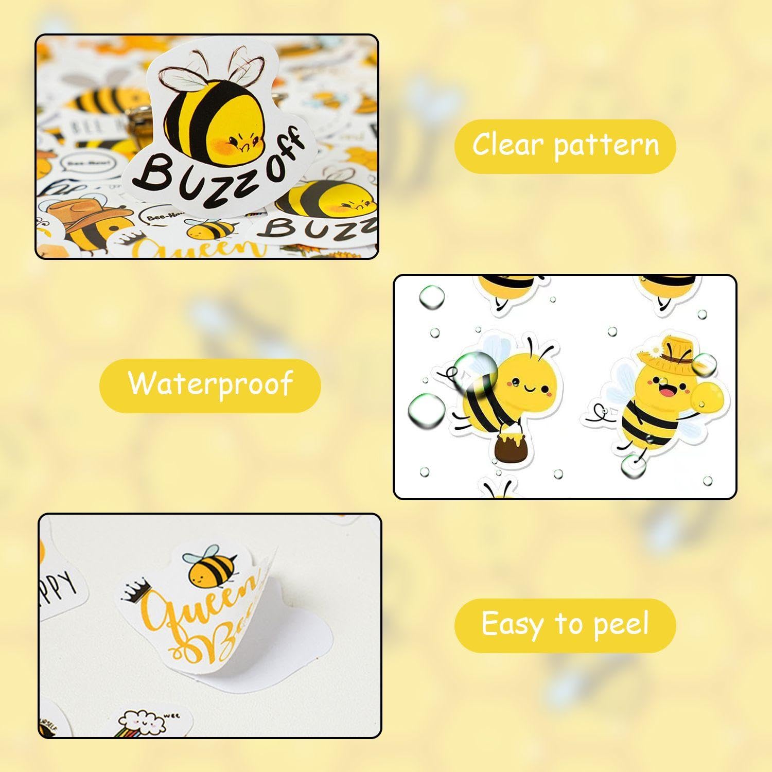 Rollo De Pegatinas 3D De Abejas - 46 Piezas para Niños, Decoración De Pared y Ventanas, Paquete De Fiesta De Dibujos Animados