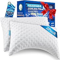 Vista 11 de Almohadas para dormir de lado para comodidad de cuello y hombros, diseño ergonómico de media luna curvada, espuma viscoelástica triturada ajustable