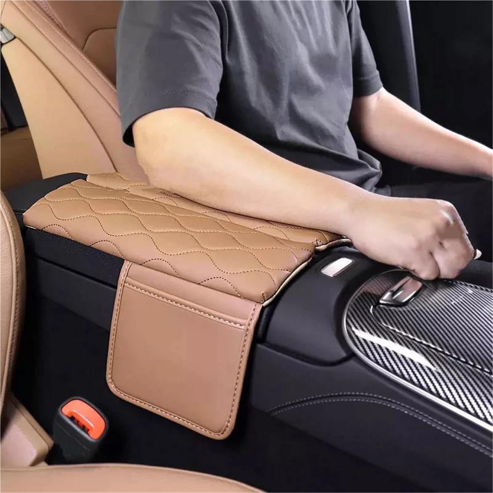 Copertura per bracciolo per Classe E W214 E260 E300 2024-2025 (nero1)