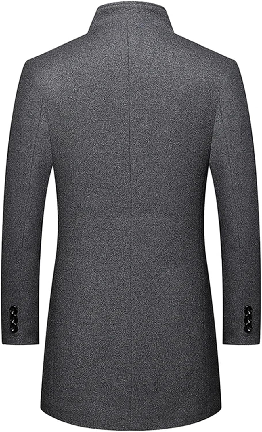 Men's Wool Blend Trench Coat Casual Business Woolen Overcoat Thicked Warm Men Turn-Down Collar Jacket