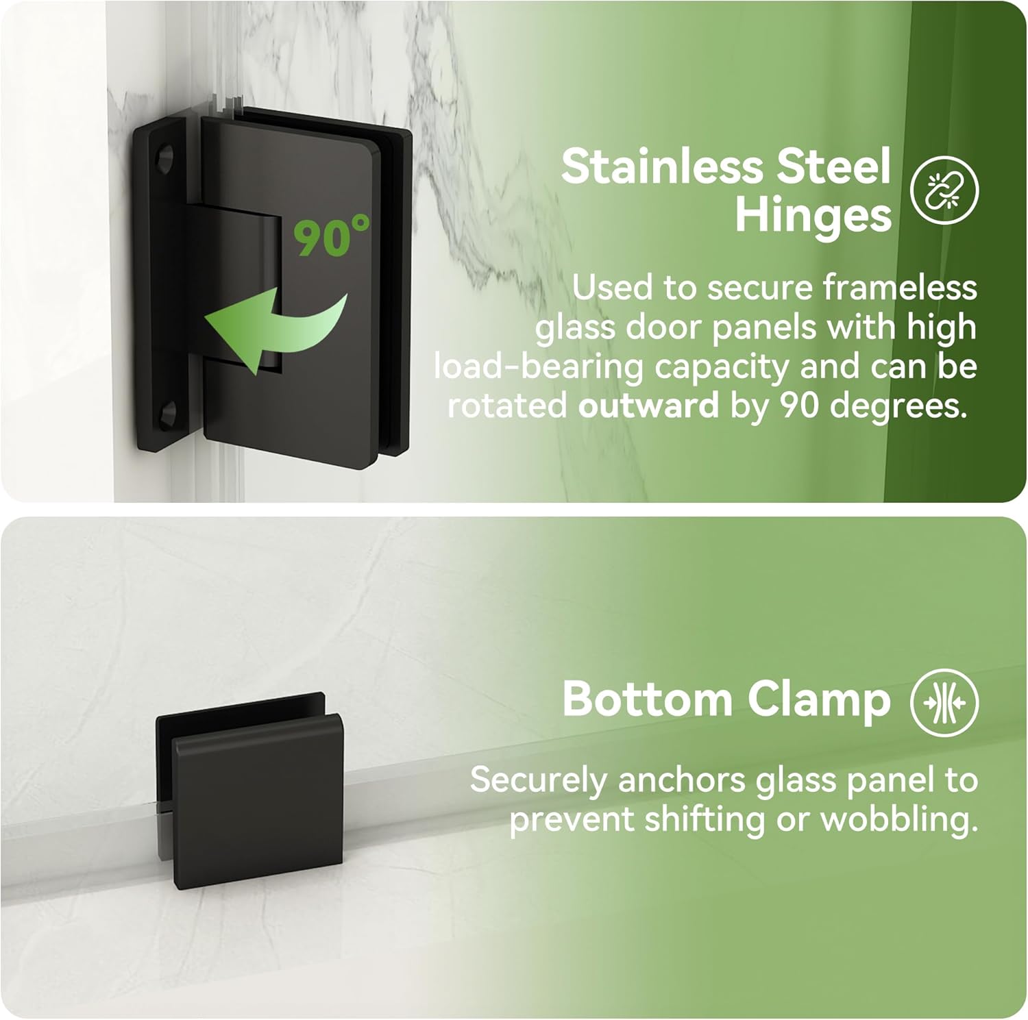 59-60" W x 72" H Frameless Pivot Shower Door, Pivot Swing Shower Door with Clear Tempered Glass 5/16"(8mm), Reversible, Matte Black Finish, Magnetic Closing