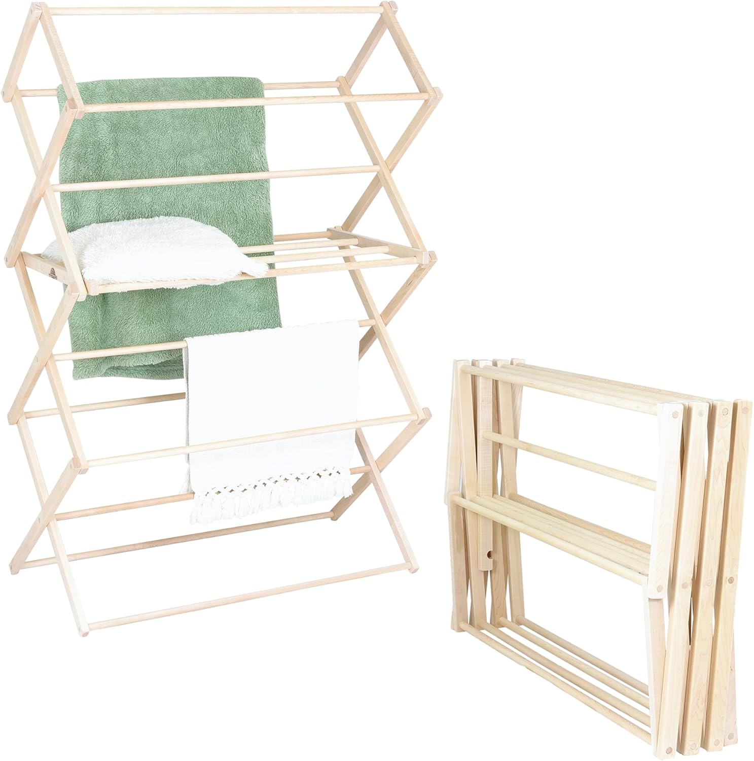 Pennsylvania Woodworks Clothes Drying Rack: Solid Maple Hardwood Laundry Rack for Bedding