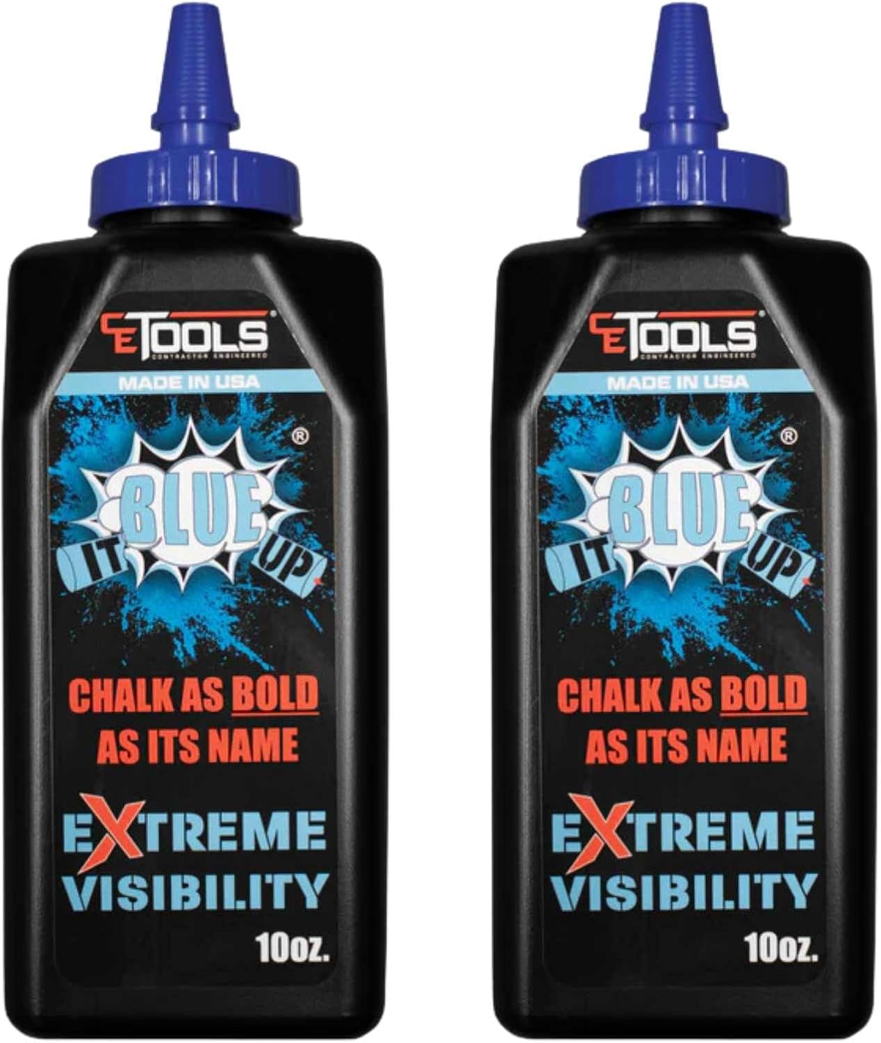 CE TOOLS COMBO Chalk EXTREME VISIBILITY Marking Chalk - (2-Count) 10 oz (283.5g) Give Me Two Bundle (Blue)